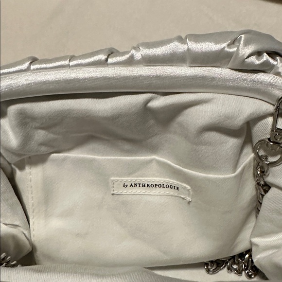 Anthropologie white pearl Satin Clutch - Picture 3 of 3